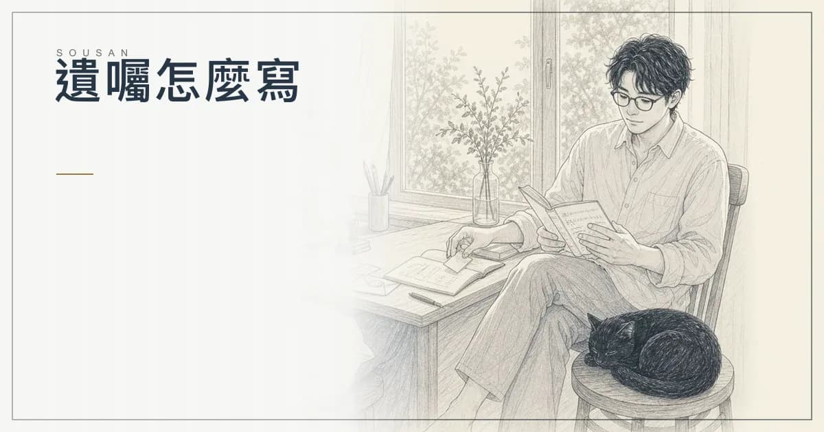 遺囑怎麼寫？2026 台灣自書、公證、密封遺囑完整教學（含格式範本）