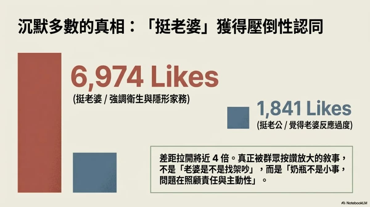 挺老婆與挺老公在 like 權重上的差距圖