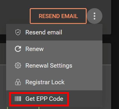 網域轉移  Get EPP Code